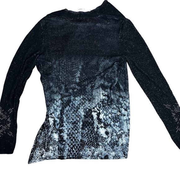 Desigual Baku Sweater Black & White Silver Assymetrical Zip Size Large - Picture 7 of 13